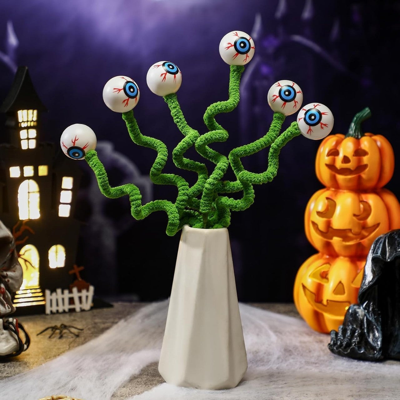 Halloween 3D Augen-Deko – Creepy Bouquet mit Eye Beads